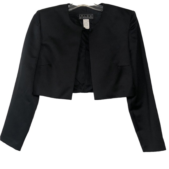 Black satin bolero jacket size S - Picture 1 of 8